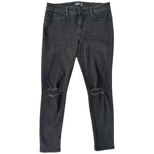 Abercrombie and Fitch A&F Distressed Black Skinny Jeans 6 / 28 Short *